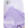 Bedding set 2-pcs for Moses Basket/Wicker crib Jasmine Purple with White Polka Dots no. 2100-915 or 72100-915