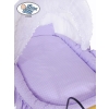 Bedding set 2-pcs for Moses Basket/Wicker crib Jasmine Purple with White Polka Dots no. 2100-915 or 72100-915