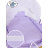 Bedding set 2-pcs for Moses Basket/Wicker crib Jasmine Purple with White Polka Dots no. 2100-915 or 72100-915