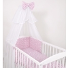 Bedding set 5-pcs bumper cases mosquito-net - -white-wine red stars