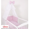 Bedding set 5-pcs bumper cases mosquito-net - -white-wine red stars