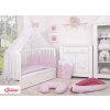 Bedding set 5-pcs bumper cases mosquito-net - -white-wine red stars