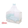 Bedding set 5-pcs bumper cases mosquito-net - blue butterflies
