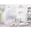 Bedding set 5-pcs bumper cases mosquito-net - bubbles gray
