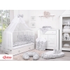 Bedding set 5-pcs bumper cases mosquito-net - bubbles gray