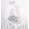 Bedding set 5-pcs bumper cases mosquito-net - bubbles gray