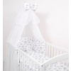 Bedding set 5-pcs bumper cases mosquito-net - clouds gray