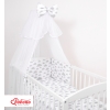 Bedding set 5-pcs bumper cases mosquito-net - clouds gray