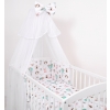 Bedding set 5-pcs bumper cases mosquito-net - foxes beige