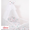 Bedding set 5-pcs bumper cases mosquito-net - foxes beige