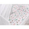 Bedding set 5-pcs bumper cases mosquito-net - foxes beige