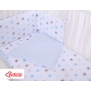Bedding set 5-pcs bumper cases mosquito-net - gray -blue stars