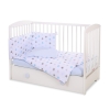 Bedding set 5-pcs bumper cases mosquito-net - gray -blue stars
