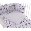 Bedding set 5-pcs bumper cases mosquito-net - gray panda