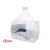 Bedding set 5-pcs bumper cases mosquito-net - gray rabbits