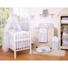 Bedding set 5-pcs bumper cases mosquito-net- Hanging Hearts black dots on white