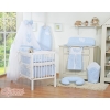 Bedding set 5-pcs bumper cases mosquito-net- Hanging Hearts blue checkered