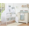 Bedding set 5-pcs bumper cases mosquito-net- Hanging Hearts brown stripes