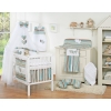 Bedding set 5-pcs bumper cases mosquito-net- Hanging Hearts brown stripes