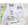Bedding set 5-pcs bumper cases mosquito-net- Hanging Hearts brown stripes