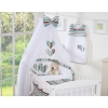 Bedding set 5-pcs bumper cases mosquito-net- Hanging Hearts brown stripes