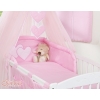 Bedding set 5-pcs bumper cases mosquito-net- Hanging Hearts pink