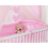 Bedding set 5-pcs bumper cases mosquito-net- Hanging Hearts pink