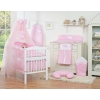 Bedding set 5-pcs bumper cases mosquito-net- Hanging Hearts pink