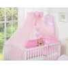 Bedding set 5-pcs bumper cases mosquito-net- Hanging Hearts pink