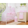 Bedding set 5-pcs bumper cases mosquito-net- Hanging Hearts pink stripes