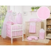 Bedding set 5-pcs bumper cases mosquito-net- Hanging Hearts pink stripes