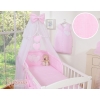 Bedding set 5-pcs bumper cases mosquito-net- Hanging Hearts pink stripes