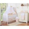 Bedding set 5-pcs bumper cases mosquito-net- Hanging Hearts white dots on beige