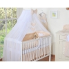 Bedding set 5-pcs bumper cases mosquito-net- Hanging Hearts white dots on beige