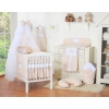 Bedding set 5-pcs bumper cases mosquito-net- Hanging Hearts white dots on beige