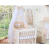 Bedding set 5-pcs bumper cases mosquito-net- Hanging Hearts white dots on beige