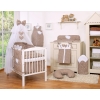 Bedding set 5-pcs bumper cases mosquito-net- Hanging Hearts white dots on brown