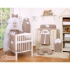 Bedding set 5-pcs bumper cases mosquito-net- Hanging Hearts white dots on brown