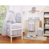 Bedding set 5-pcs bumper cases mosquito-net- Hanging Hearts white dots on Gray