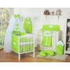 Bedding set 5-pcs bumper cases mosquito-net- Hanging Hearts white dots on green