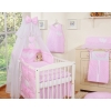 Bedding set 5-pcs bumper cases mosquito-net- Hanging Hearts white dots on pink