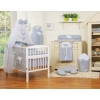 Bedding set 5-pcs bumper cases mosquito-net- Hanging Hearts white polka dots on Gray