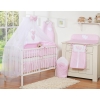 Bedding set 5-pcs bumper cases mosquito-net- Hanging Hearts white polka dots on pink