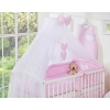 Bedding set 5-pcs bumper cases mosquito-net- Hanging Hearts white polka dots on pink