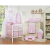 Bedding set 5-pcs bumper cases mosquito-net- Hanging Hearts white polka dots on pink