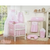Bedding set 5-pcs bumper cases mosquito-net- Hanging Hearts white polka dots on pink