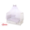 Bedding set 5-pcs bumper cases mosquito-net - hedgehogs Gray