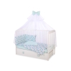 Bedding set 5-pcs bumper cases mosquito-net - hedgehogs mint