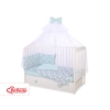 Bedding set 5-pcs bumper cases mosquito-net - hedgehogs mint