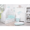 Bedding set 5-pcs bumper cases mosquito-net - lama mint